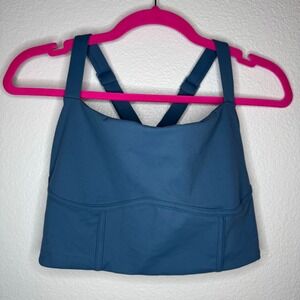 POPFLEX Magical Sports Bra Medium Blue Gymnastics Yoga Athletic
